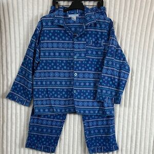 SleepytimePJs men’s blue snowflake print flannel pajama set large
